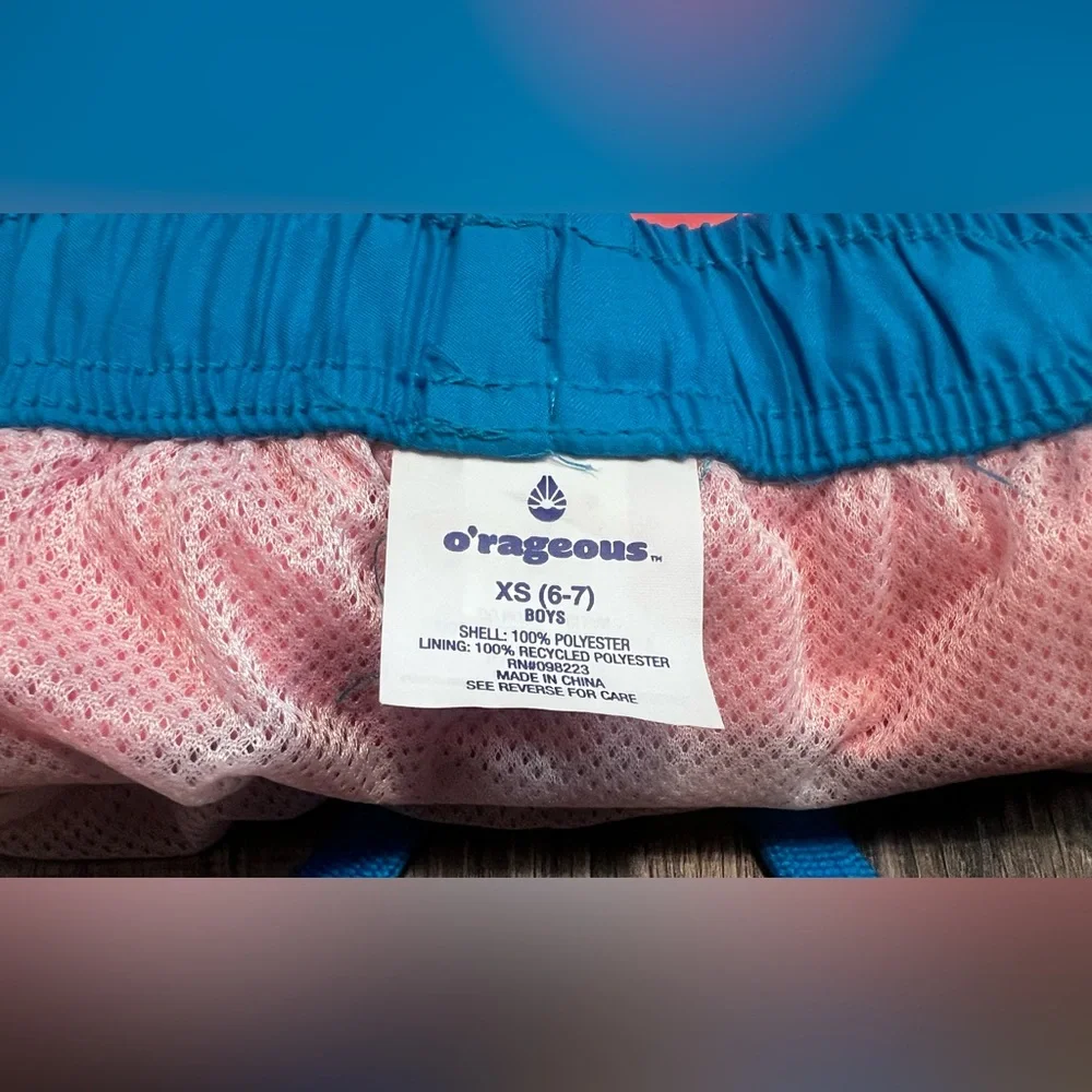 Redish-Pinkish and Blue Boys Swim Shorts